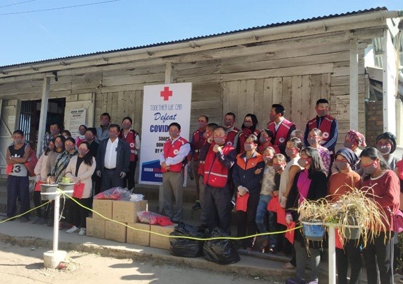 Members of the IRCS Kohima Branch during the State-wide special programme on COVID-19